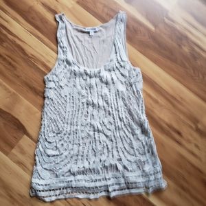 Express gray silver crochet front tank top boho festival style Size Small